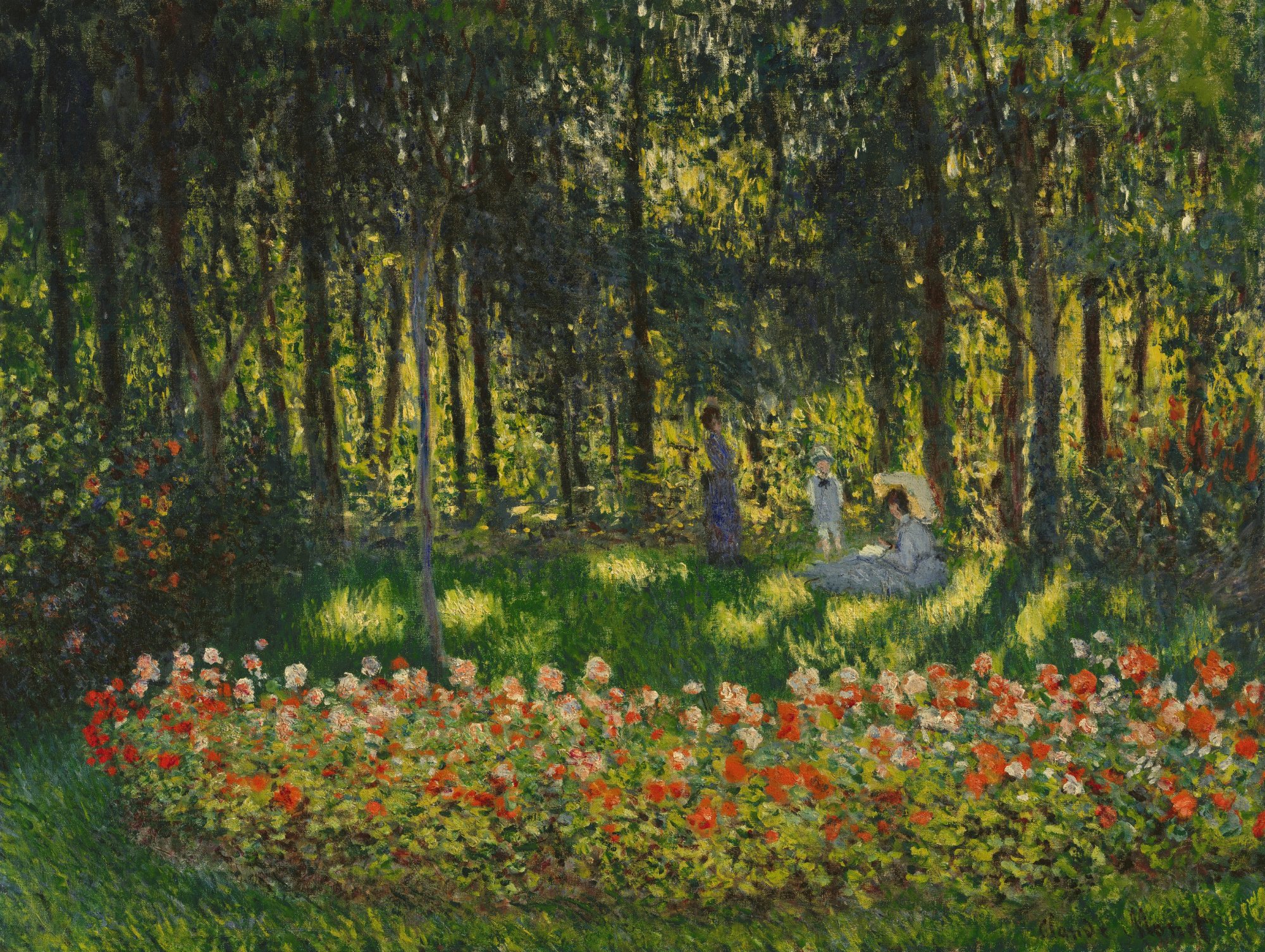 Monet, The Artist's Family in the Garden, 1875